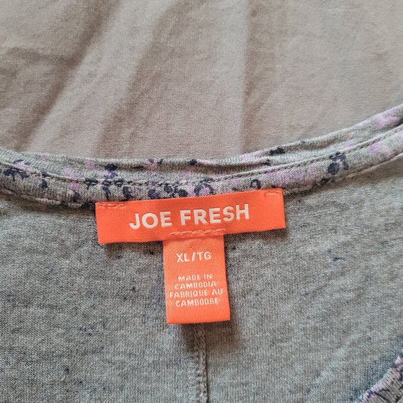 XL Joe Fresh Grey Floral Relaxed Tee - Picture 4 of 9